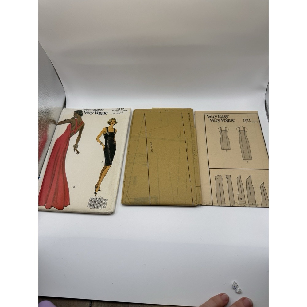 Vogue 7917 Very Easy Evening Gown Dress Pattern Sz 12-14-16 Uncut 1990 Formal - Picture 10 of 11